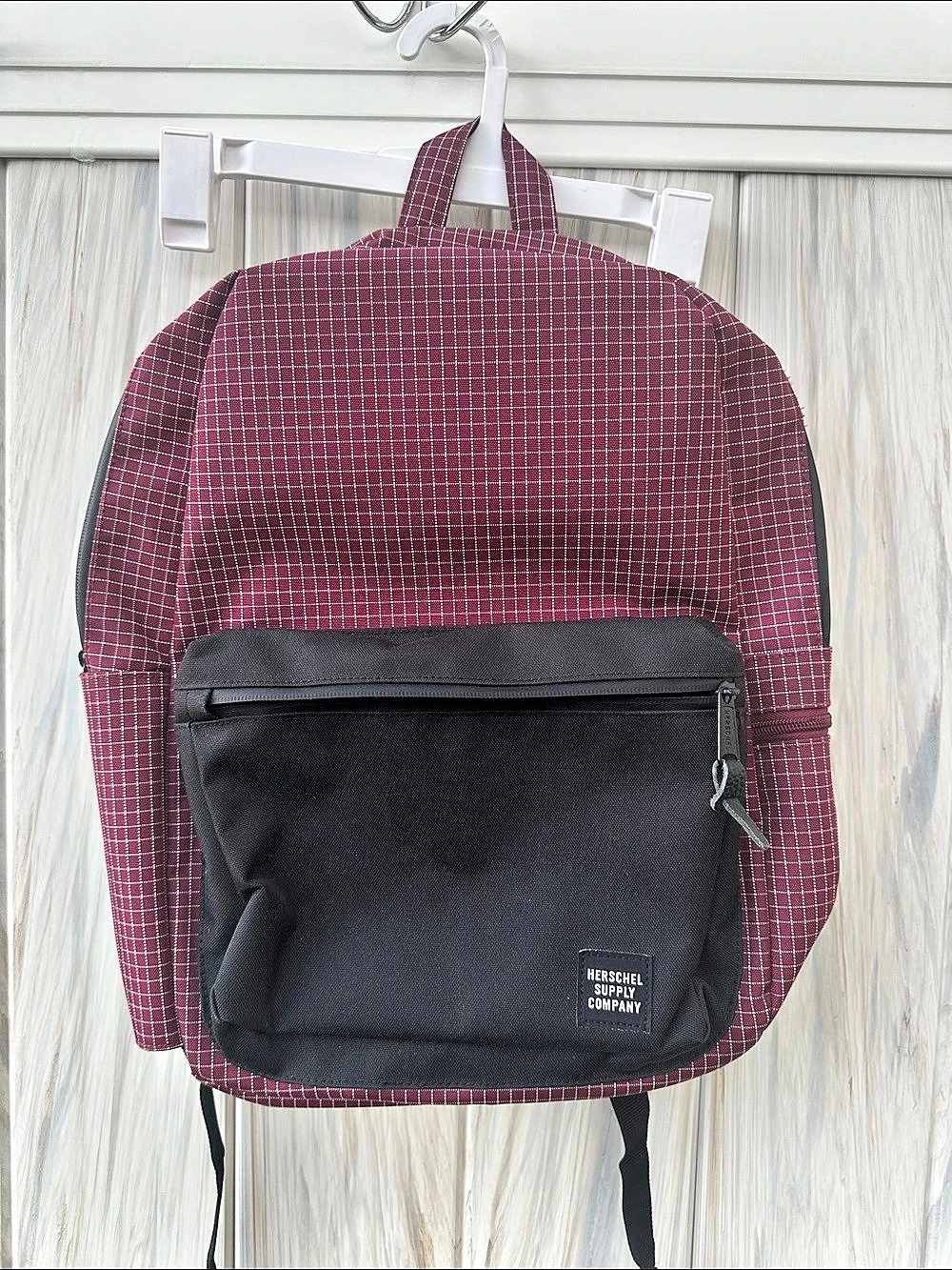 Herschel Supply Co. Plaid Backpack in Burgendy & Black